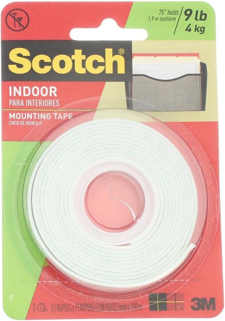 Scotch Mounting Tape 1/2"x 80" (Each) - (24/bx)