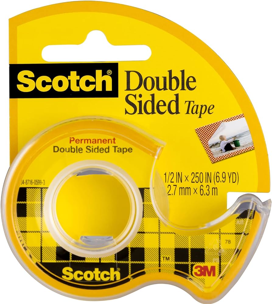 Scotch Double Sided Tape 1/2" x 250" 