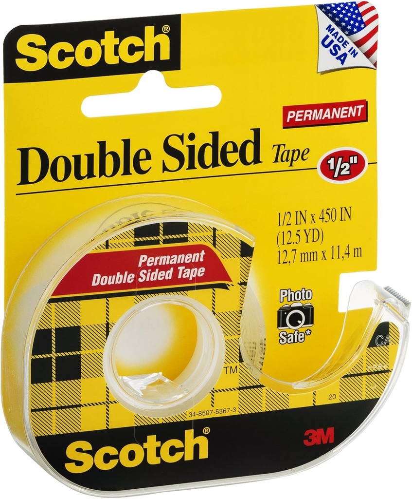 Scotch Double Sided Tape 1/2x450"