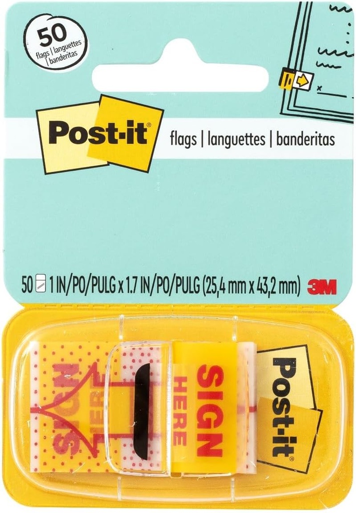 Post It Tape Flags #680-9 SIGN HERE 3M - Sold Singular