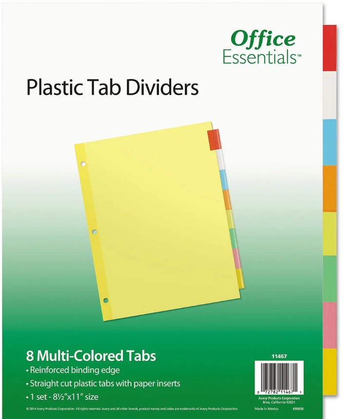 8 Tab Dividers #11467 L/S 