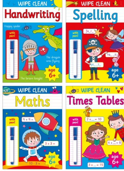 0709726500 Wipe Clean 6+ with Pen - 4 titles