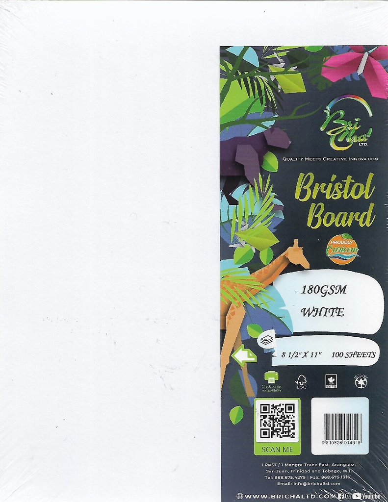 Laser Card WHITE 180g L/S 100/pk BRICHA