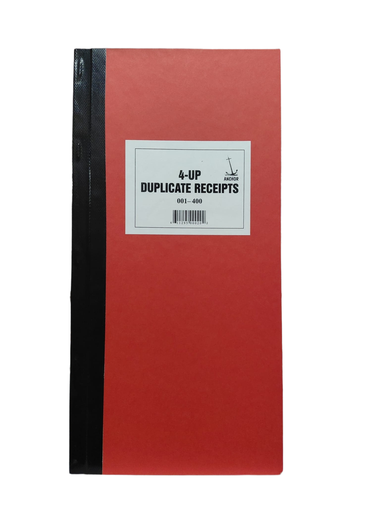 Receipt Book #001-400 RED 4/Page Duplicate