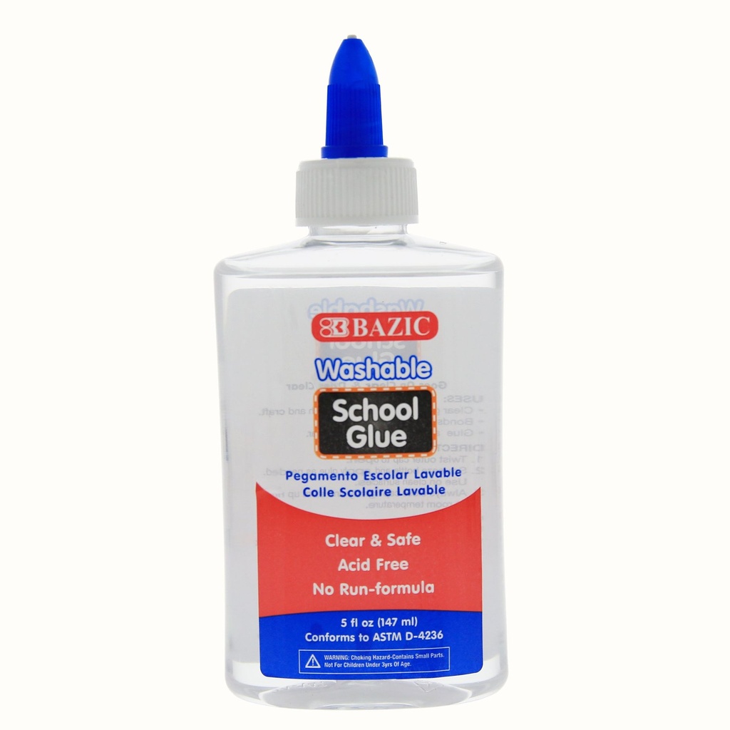 Bazic School Glue CLEAR 5oz Washable -  (48/ctn)