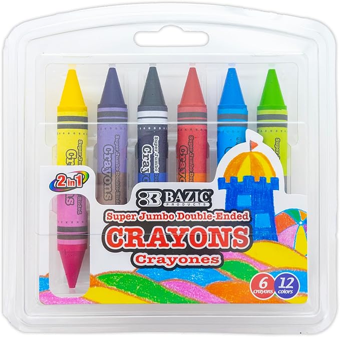 DOUBLE ENDED Super Jumbo Crayons 12s - (24/bx)