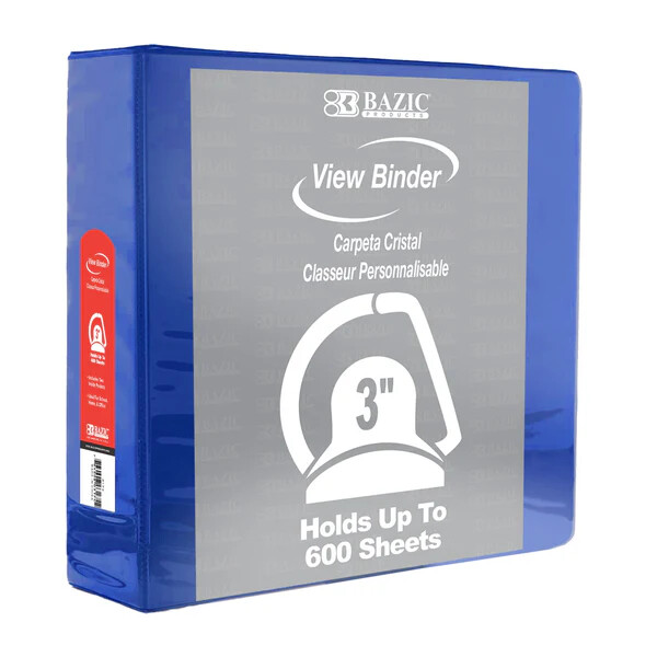 Bazic 3 Slant D-Ring 3 " BLUE View Binder