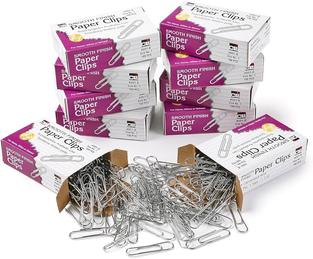 CLI Paper Clips #201-E Standard 100/bx