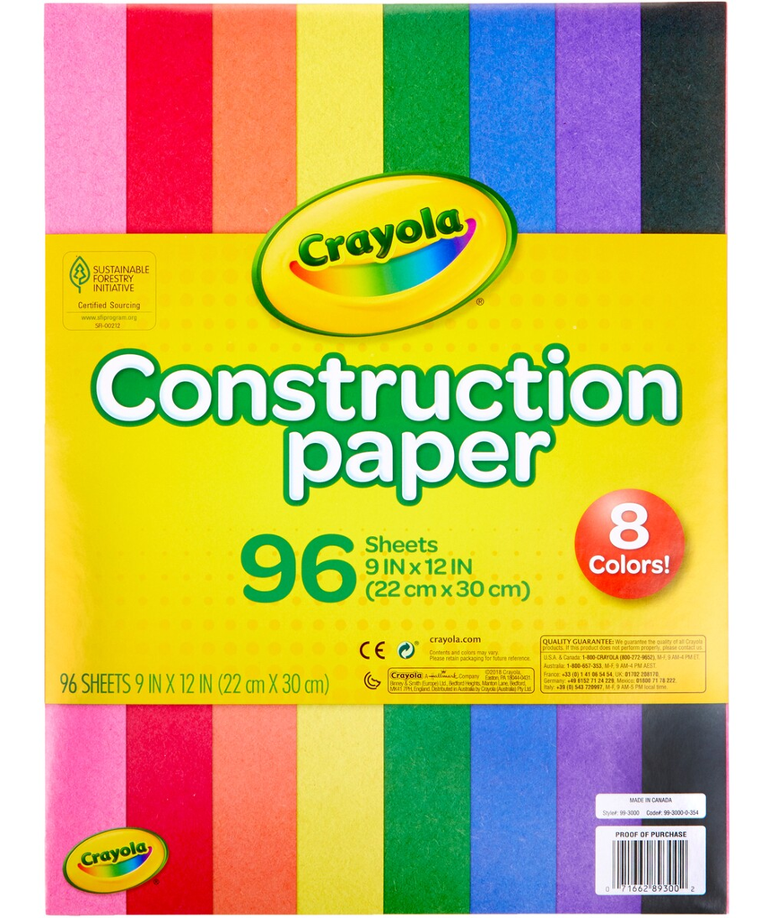 CRAYOLA Construction #99-3000 9x12 Paper (Each) - (12/ctn)