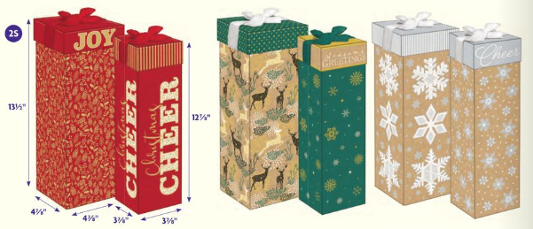 Xmas Wine Box 2Pk Set #CLKWBA-2 -  Sale