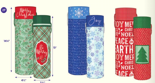 Xmas Wine Tube 2Pk Set #CNWBA-6 - Sale