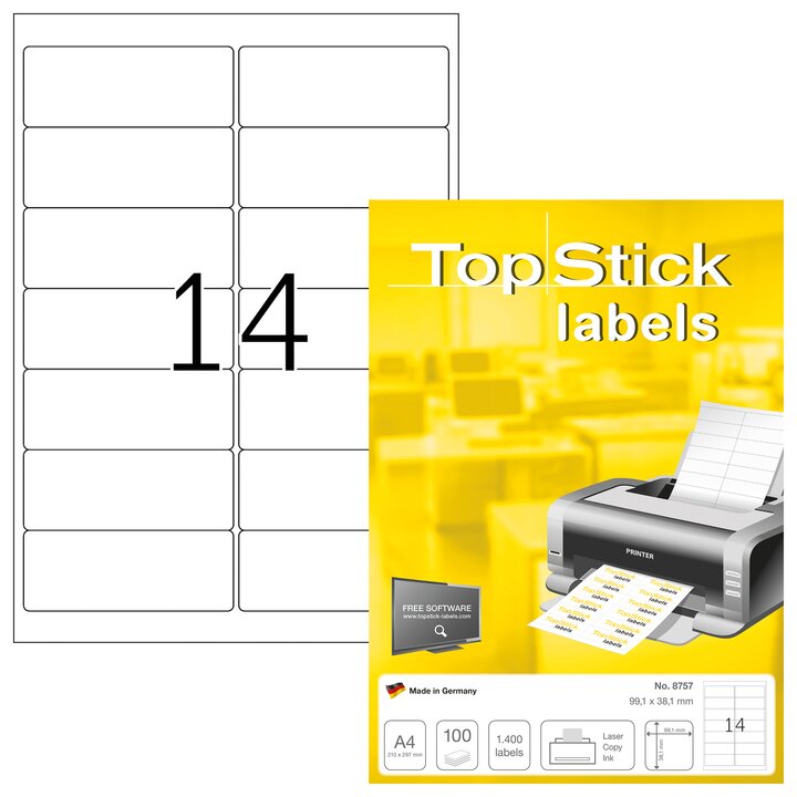 Laser A4 Label 4x1 1/2 (ML1450) Topstick