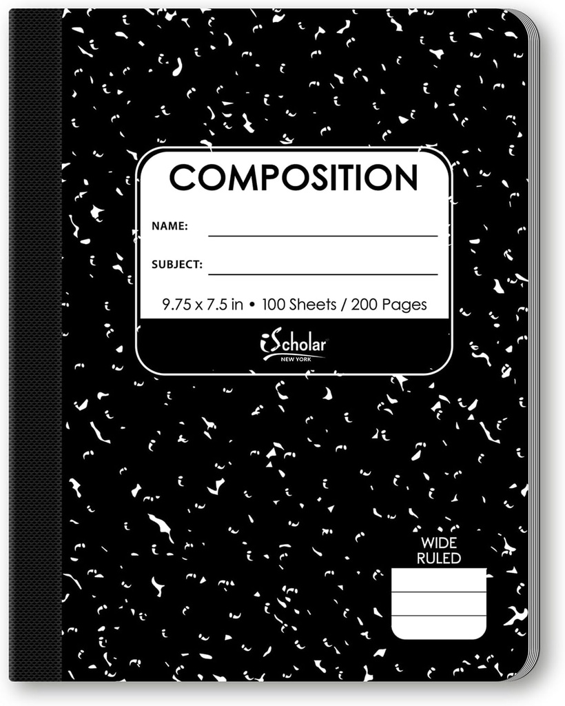 iScholar Compostion BLACK #10100 Marble Book - (48/ctn)