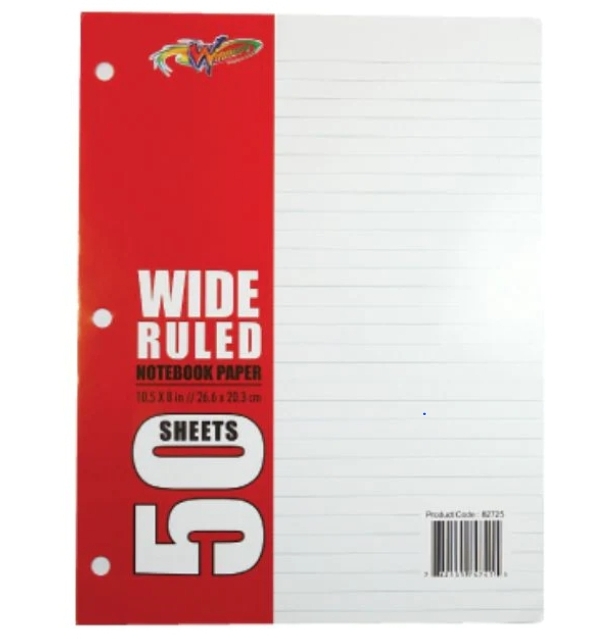 Winners Refill Sheets L/S Ruled 50s - (200/ctn)