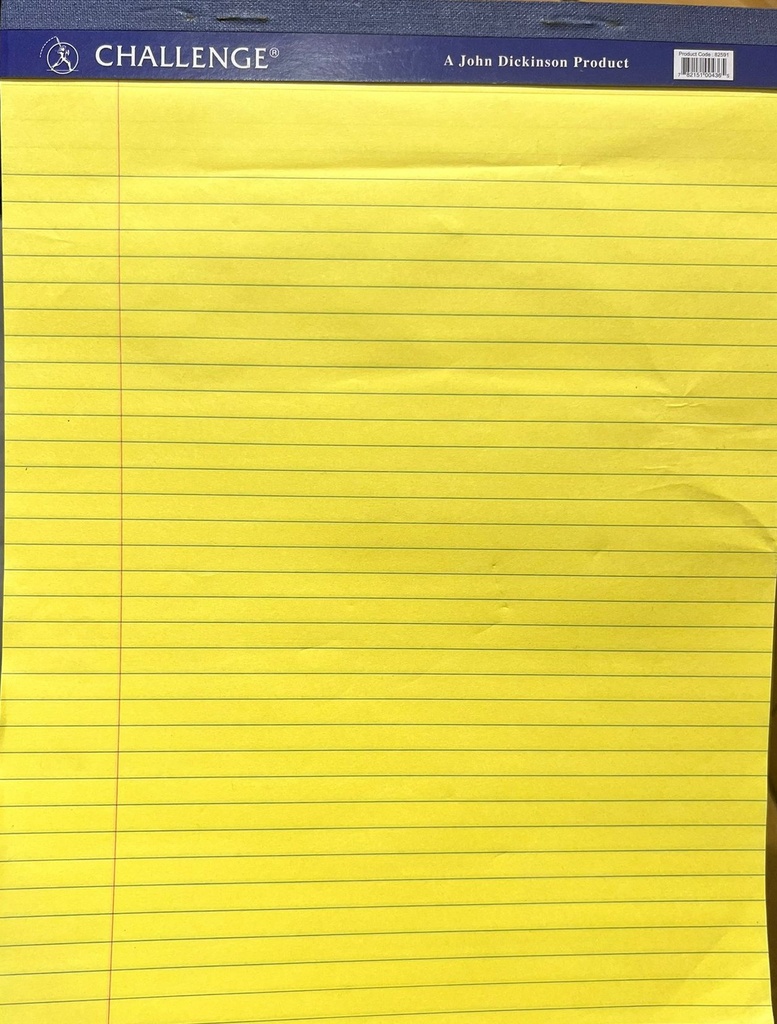 Writing Pads L/S Yellow #82591 Challenge - (120/ctn)