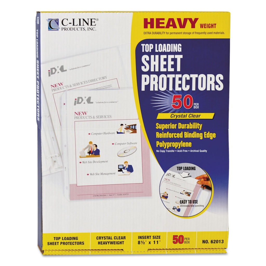 C-Line Sheet Protectors Heavy Weight CLEAR pk50