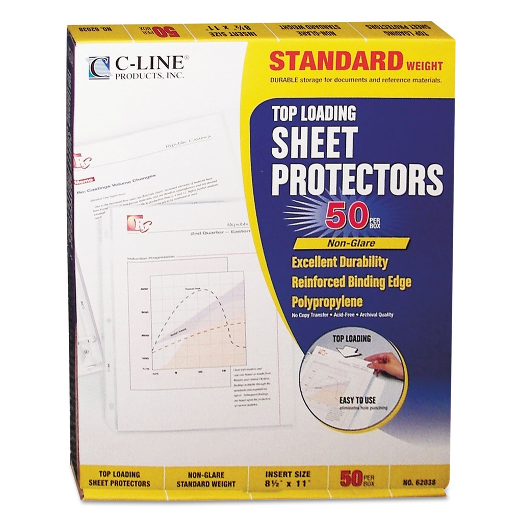 C-Line Sheet Protectors Std. Non-Glare 50pk