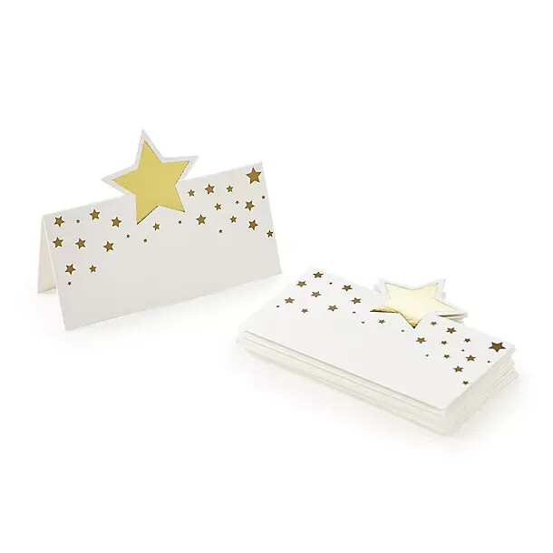 Place Cards GOLD STARS 70x45mm - Sale