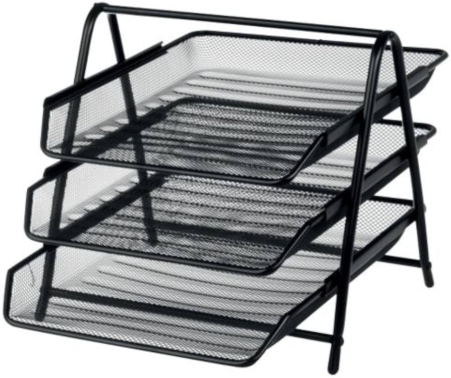 Letter Tray 3 Tier #3TT BLACK Wiremesh