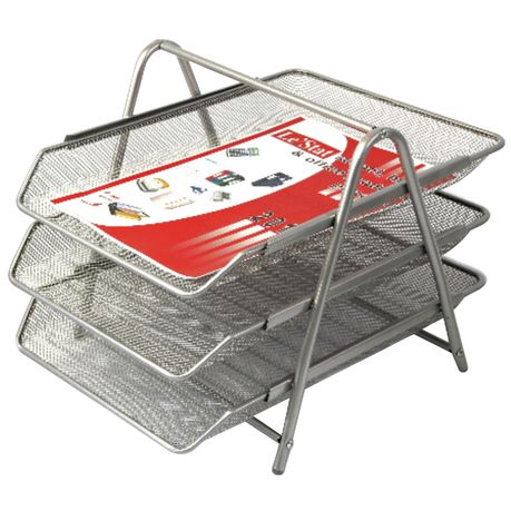 Letter Tray 3 Tier SILVER Wire Mesh #3TT