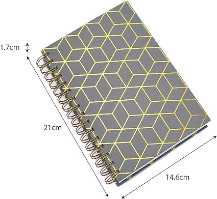 Spiral A5 GREY GOLD NoteBooks H/C