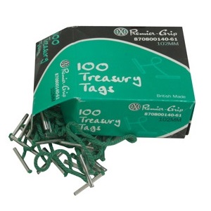 Treasury Tags 4" 102mm Plastic Ends #870900160-61- (Premier Grip)