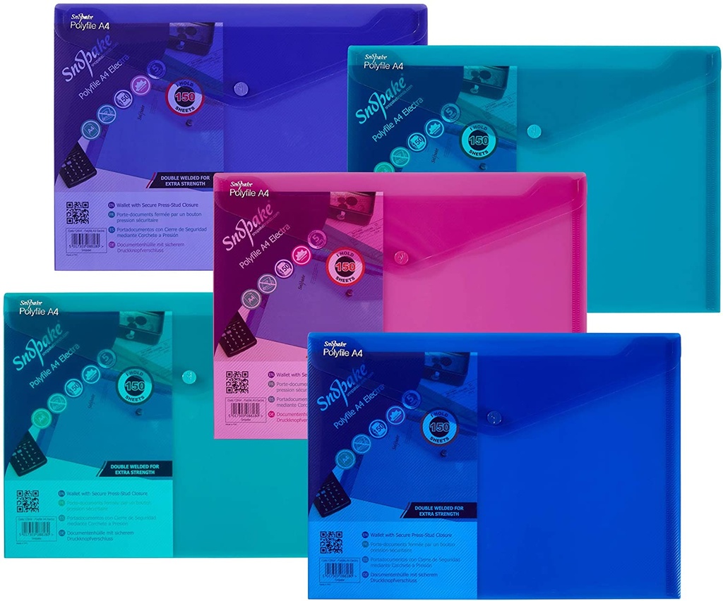 SNOPAKE Polyfile P A4 ELECTRA Colors (Singular) - (5/pk)