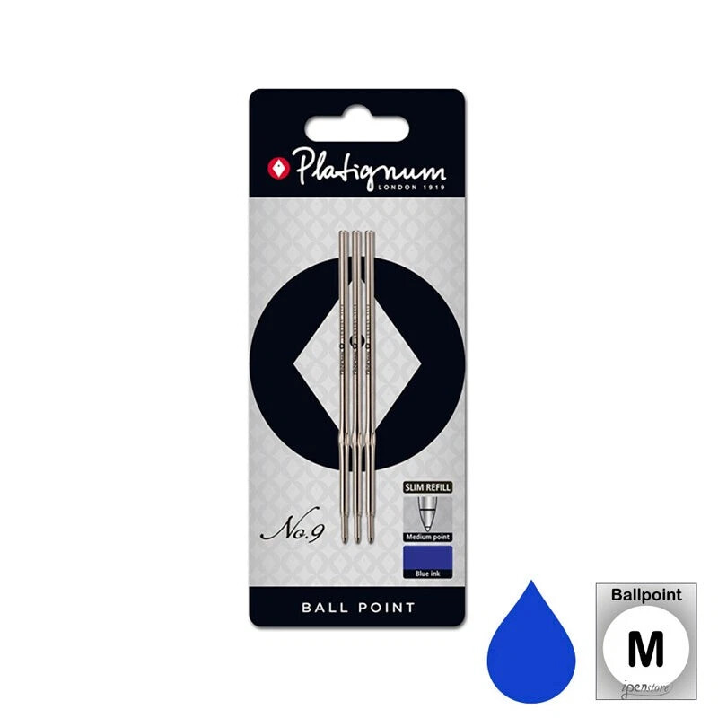 PLATIGNUM #9 BLUE MED BP Refill 3/pk