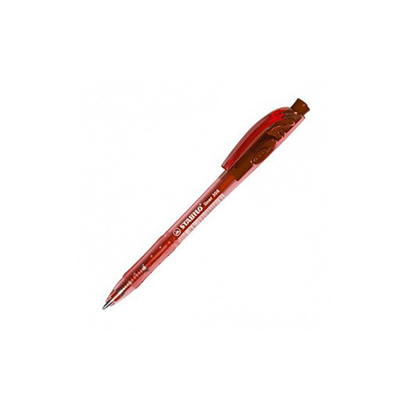 Stabilo RED FINE Liner Retractable BallPoint Pen - (10/bx)