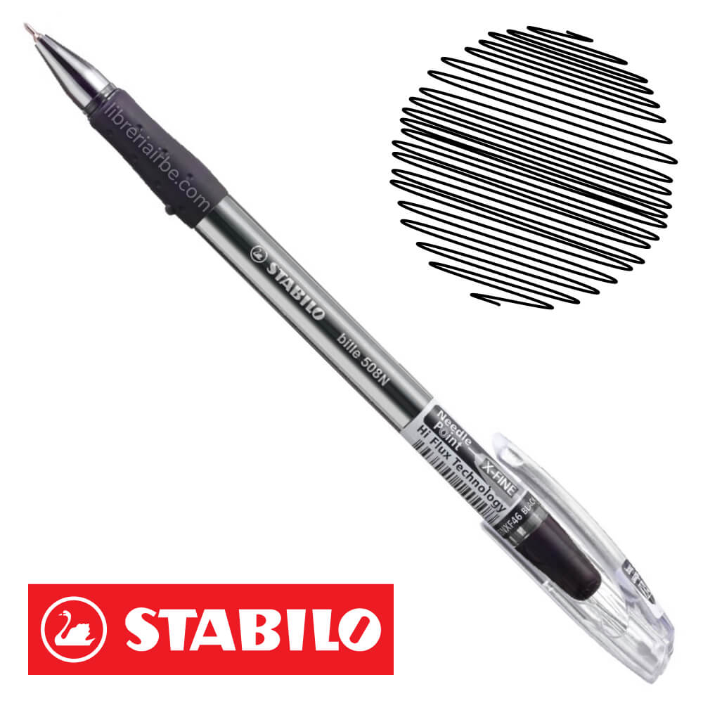 Stabilo BLACK Bille X-Fine Needle Point BP Pen (Each) - (10/bx)