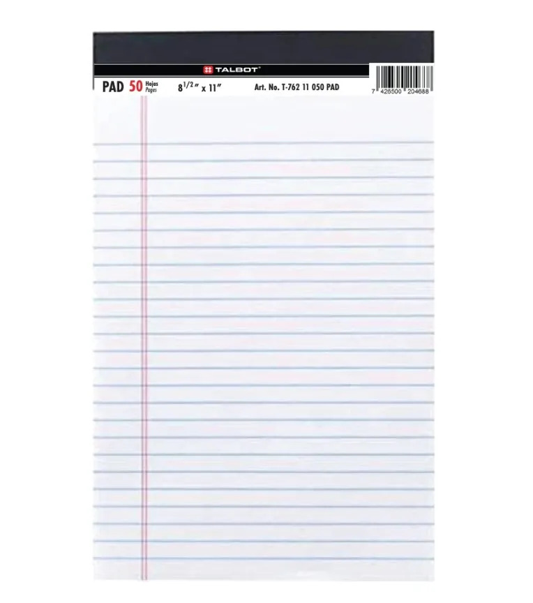 Writing L/S White Pad  - Talbot 
