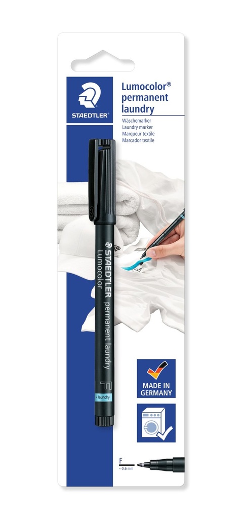STAEDTLER Laundry FINE BLACK Lumocolor #319LMF-9 Marker 0.6mm