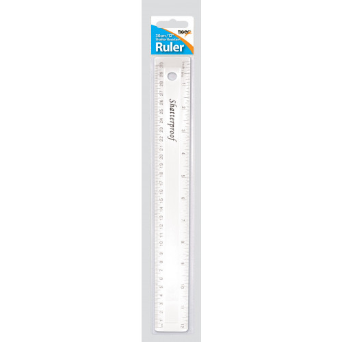 Tiger Ruler Shatterproof CLEAR 12"/30cm  - (12/bx)