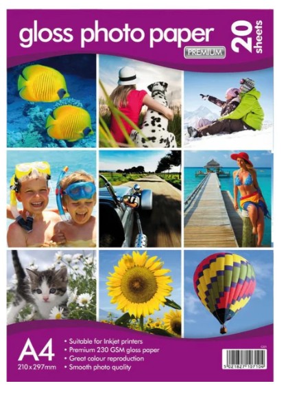 Photo Paper GLOSS A4 Premium 20sht/pk