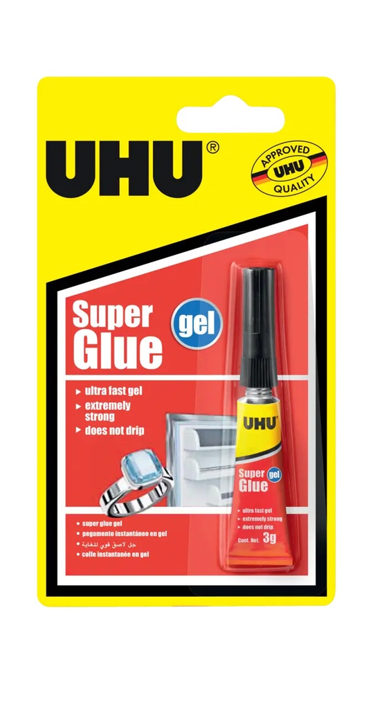 UHU Super Glue GEL #37615 3g (Singular) - (12/bx)