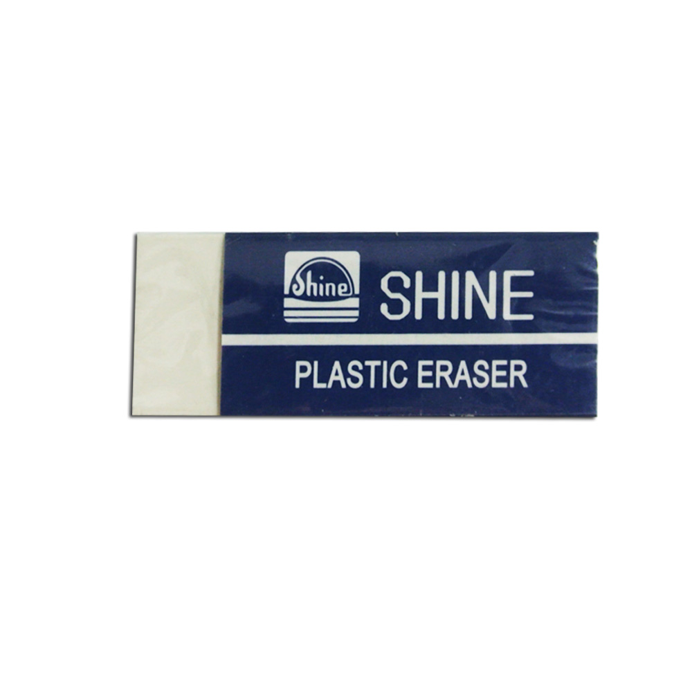 Shine White Plastic Eraser  - (20/bx)