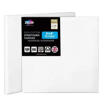 Zieler Stretched White 8x8" Canvas Thin Edge #9290015