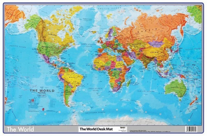 World Map Desk Mat 23.2x15.75"