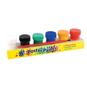Poster Tub Paints with 1 Brush 6 Pot