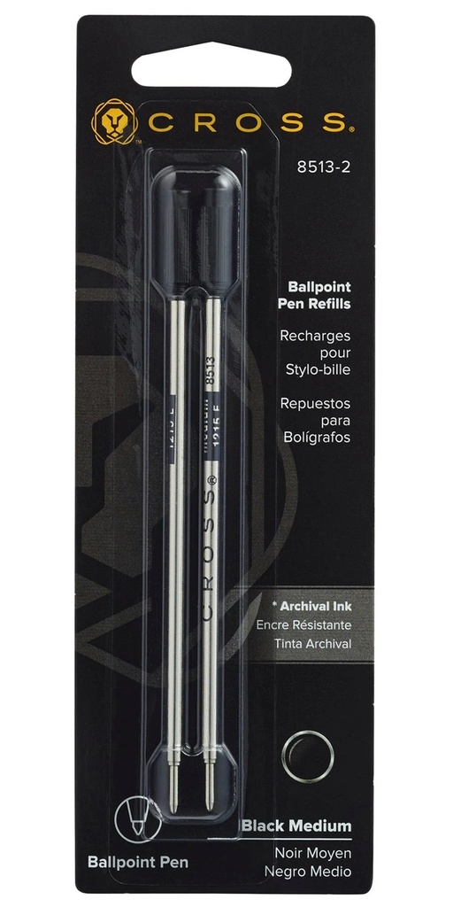 Cross Ball Point BLACK MEDIUM Refill (Sold As 2pk) 