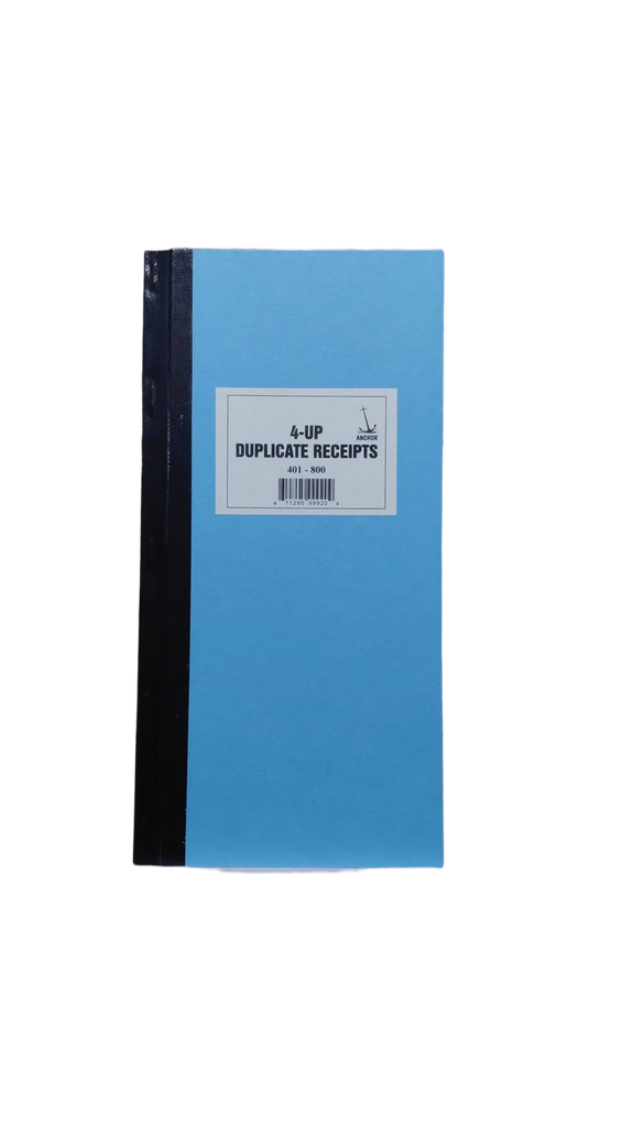 Receipt Book #400-800 Blue 4pg Duplicate