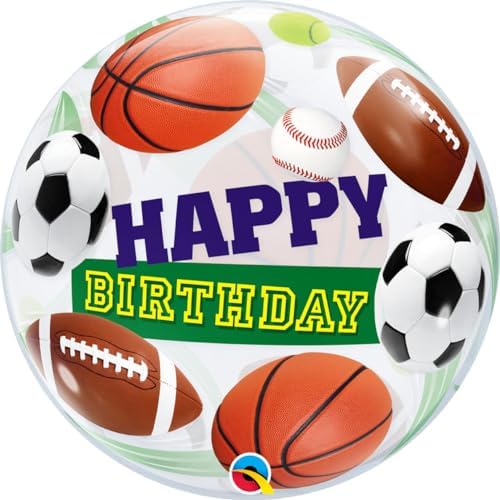 Qualatex 22" Birthday Sports Balls Bubble Balloon