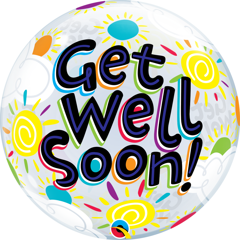Get Well Soon 22" Sunny Day Bubble Balloon