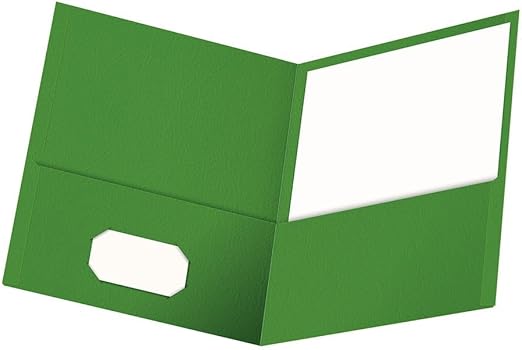 Twin Pocket Showfolio GREEN LAMINATED #51717 L/S - Sold Singular - (25/bx)