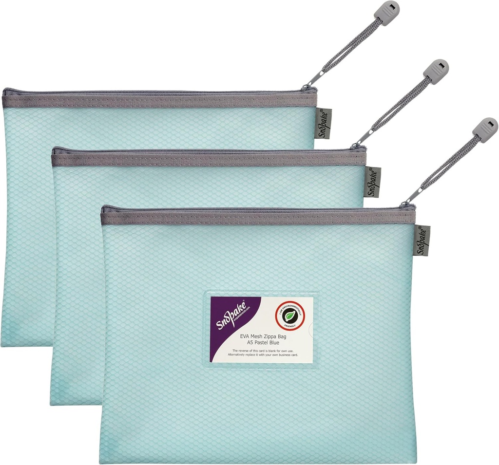 Snopake EVA Zippa Bag A5 Pastel Blue (Sold Sing) - (3/pk)