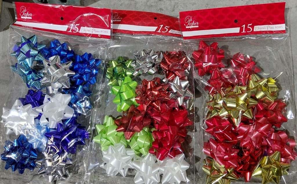 XMAS Mini Elegant Bow Bag 2.5" #BOWM15A - 15pk Bag