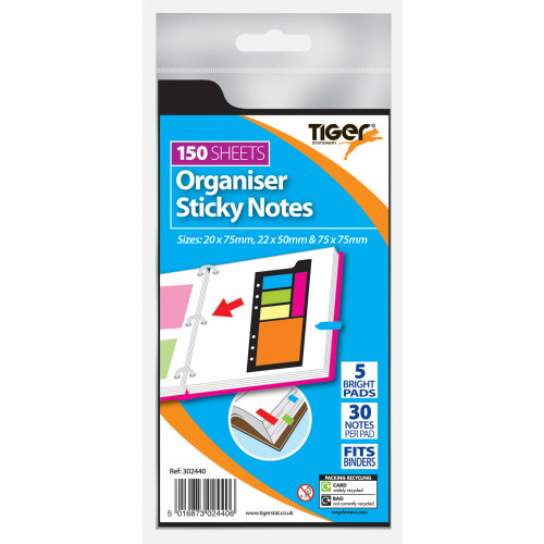 Binder Organizer Sticky Notes Asst. Size Set