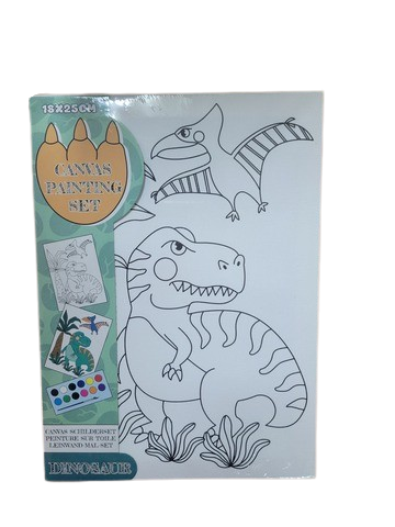Canvas w/Paint Set 18x25cm - Dinosaurs - Sale