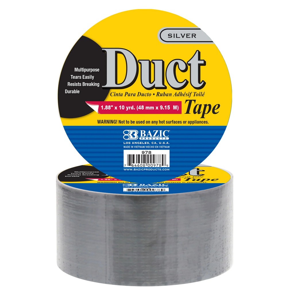 Bazic Duct Tape SILVER 1.88" x 60yds - (12/ctn)