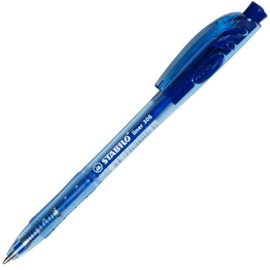 Stabilo BLUE MEDIUM Liner Retractable BallPoint Pen - (10/bx)